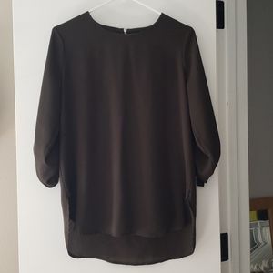 Forever 21 Olive Army Green Flowy Tunic Blouse